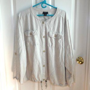 Liz Claiborne Boho Button-down Top w/ Front Tie Size 2X